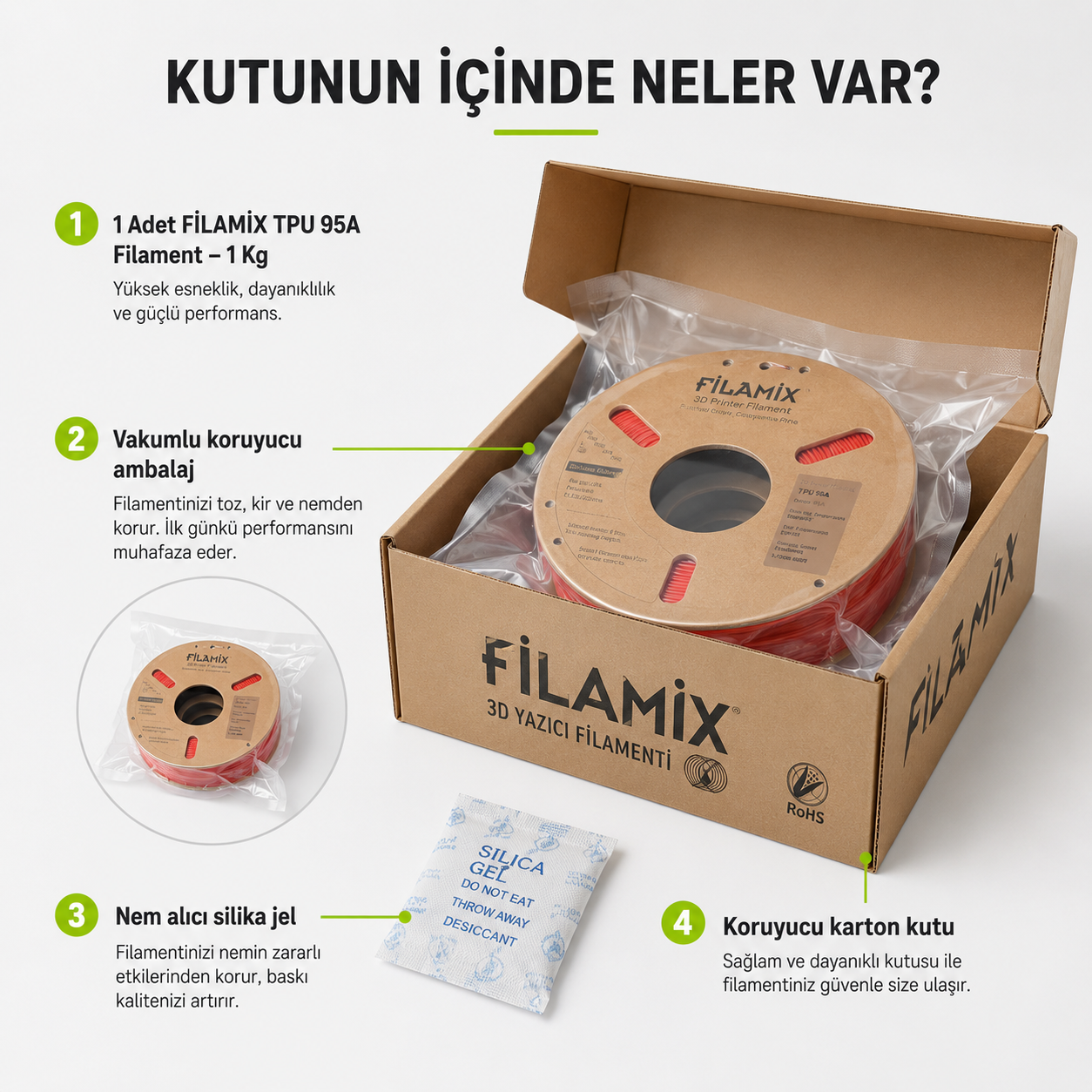 FİLAMİX TPU 95A Kutu İ&ccedil;eriği